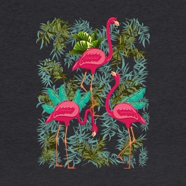 Pink Flamingos Exotic Birds by BluedarkArt